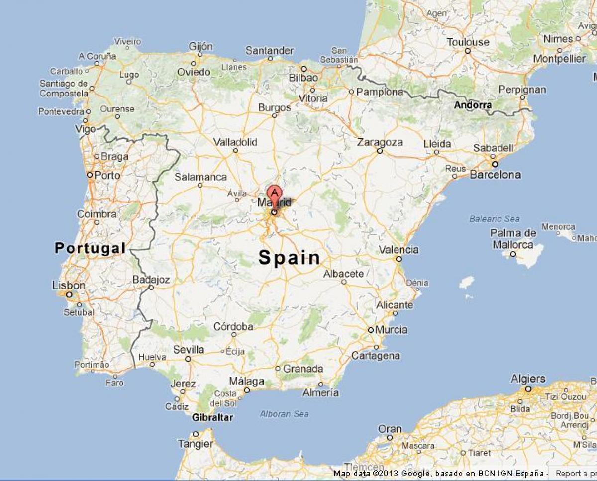 Madrides Spānijā pasaules kartē