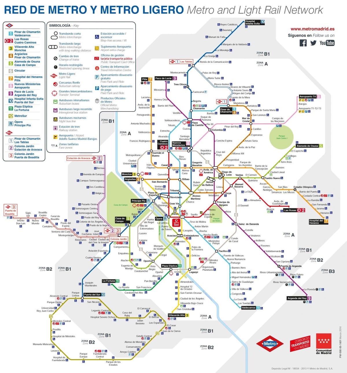 karte Madrides sabiedriskais transports