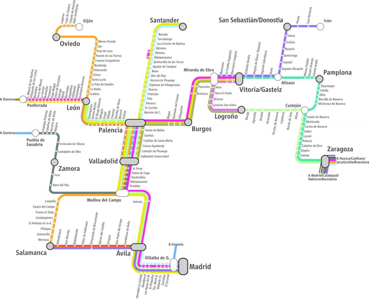 karte renfe vilcienu Madride karte