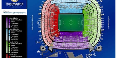Santiago bernabeu stadionā karte