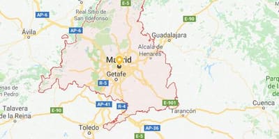 Karte Madridē un apkārtējās pilsētās