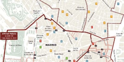 Karte Madrides autostāvvieta