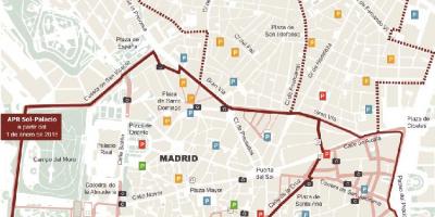 Karte Madrides autostāvvieta