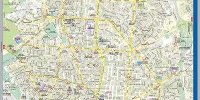 Ielu karte Madrides pilsētas centrā