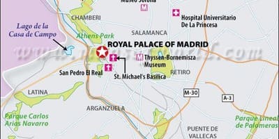 Karte real Madrid atrašanās vieta