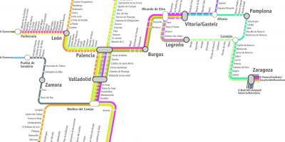 Karte renfe vilcienu Madride karte